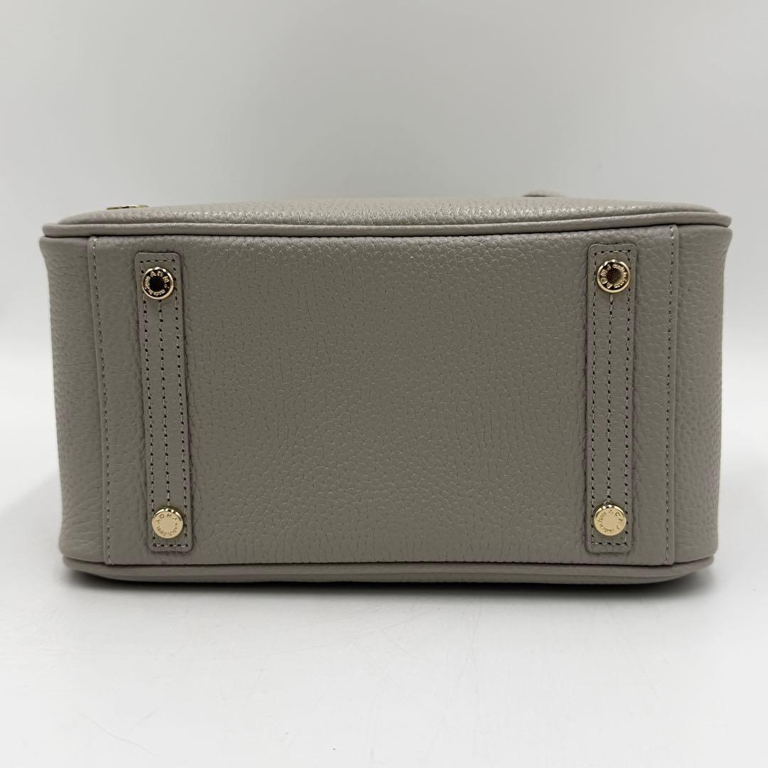 【美品】ADMJ ショルダーバッグ 2way ベーシック 牛革シュリンク グレー