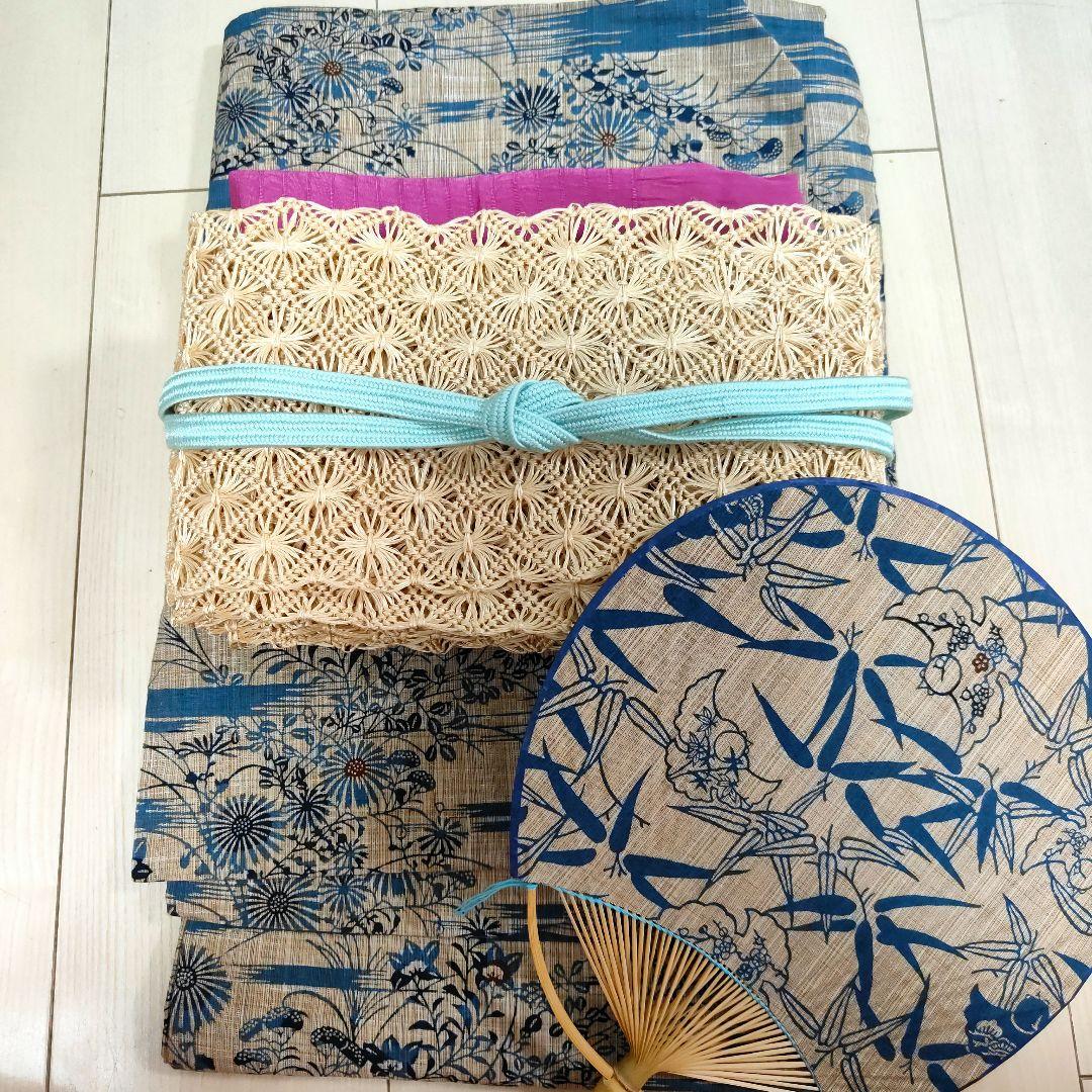 竺仙　奥州小紋　秋草柄