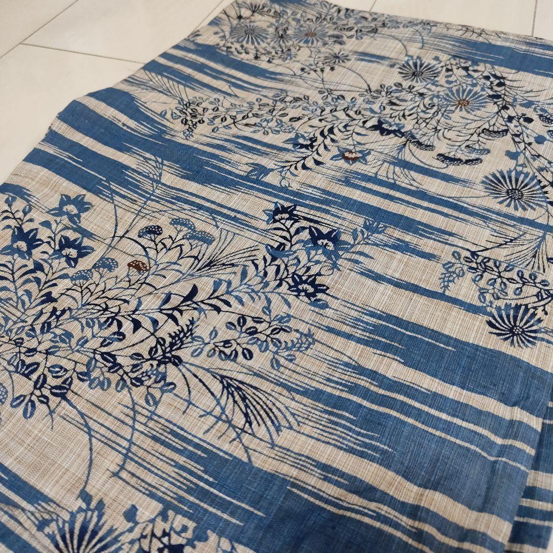 竺仙　奥州小紋　秋草柄