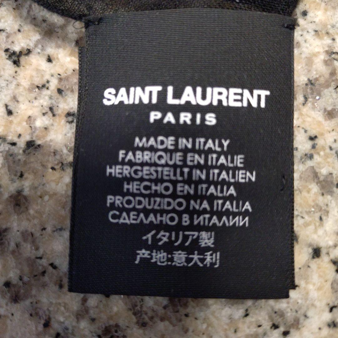 サンローランパリ ケリングタグ付きバンダナ柄 ブラック イタリア製