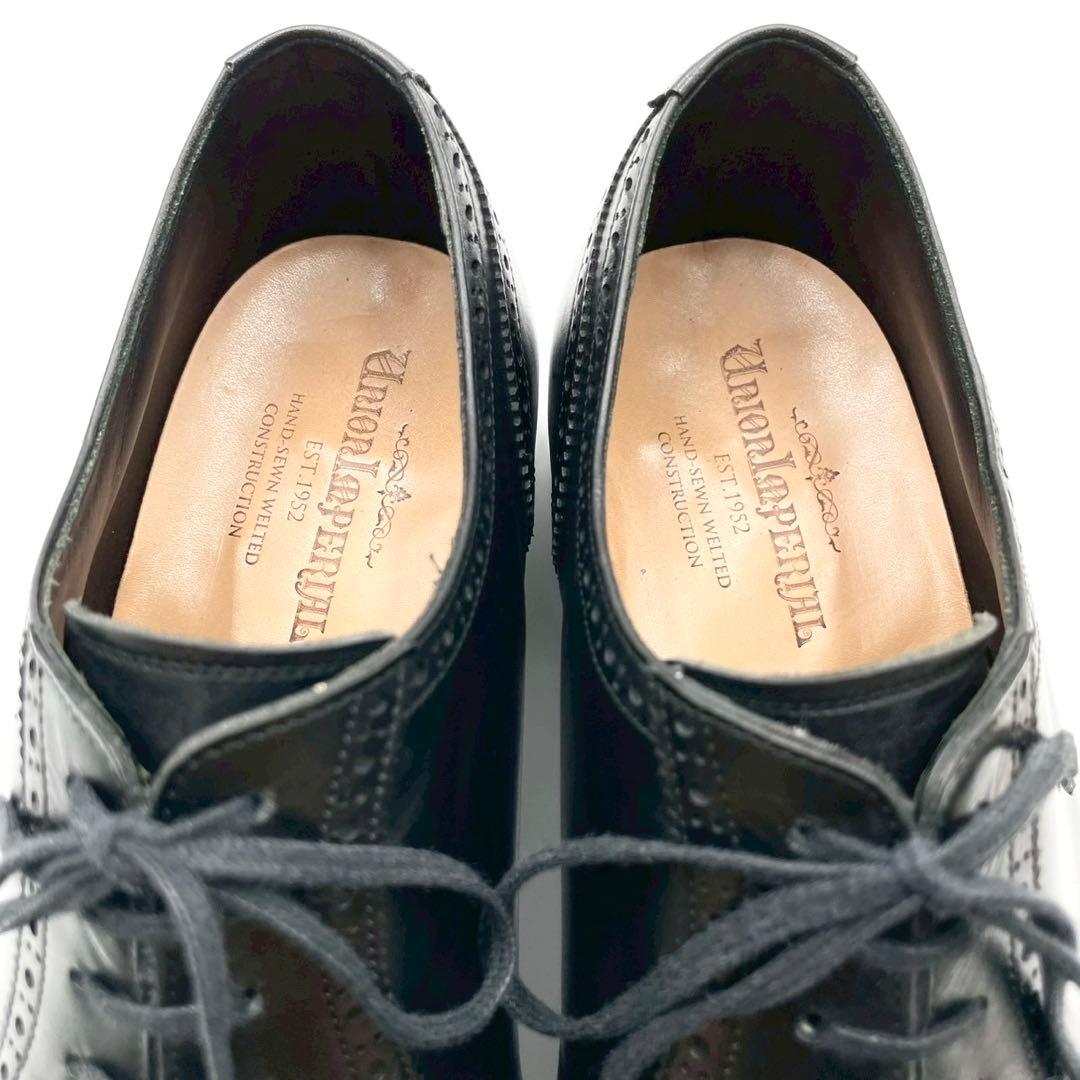 ユニオンインペリアル 革靴 内羽根 ストレートチップ 黒 7.5 Y1107