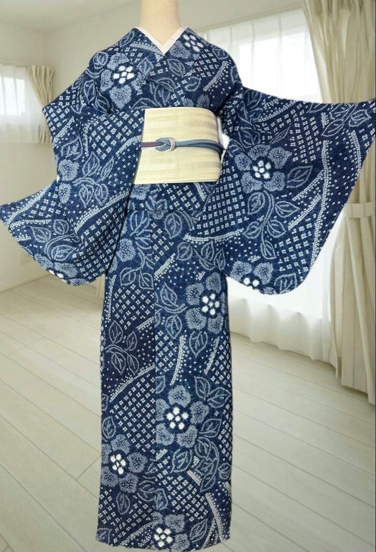 新品‼️希少トールサイズ‼️有松鳴海絞り浴衣　逸品✨