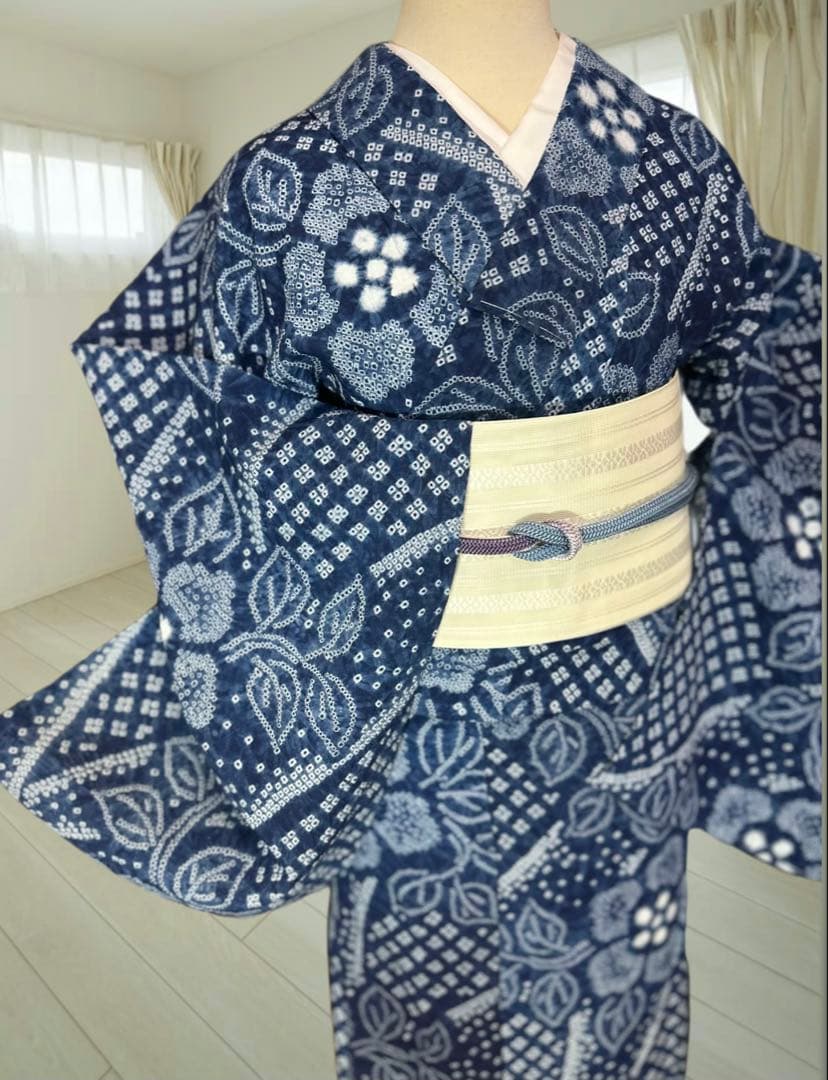 新品‼️希少トールサイズ‼️有松鳴海絞り浴衣　逸品✨