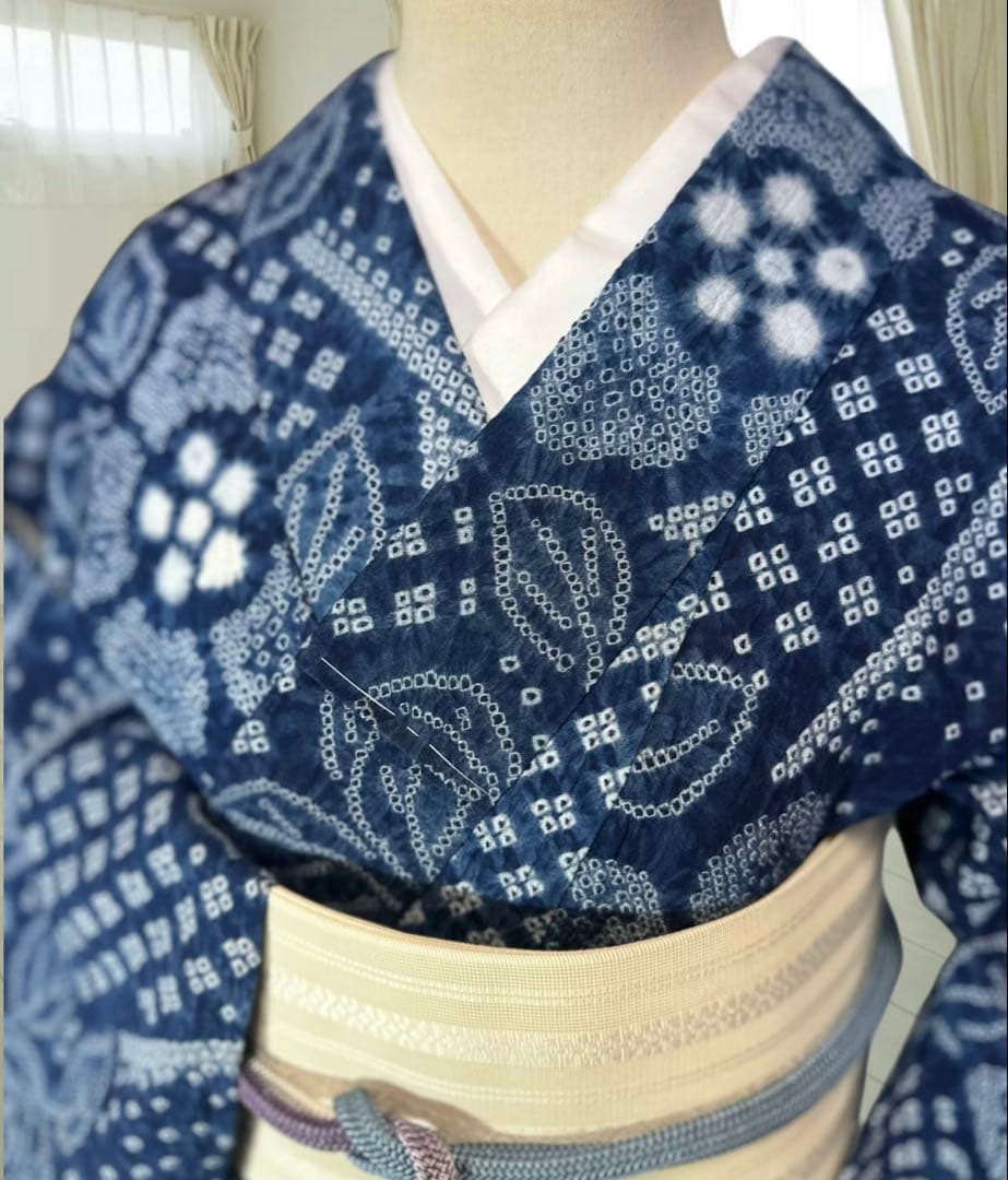 新品‼️希少トールサイズ‼️有松鳴海絞り浴衣　逸品✨