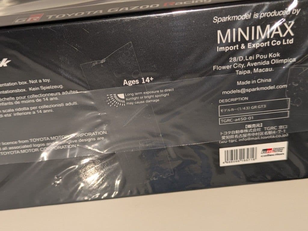 あ*う様 1/43スケールモデルカー GR GT3 spark