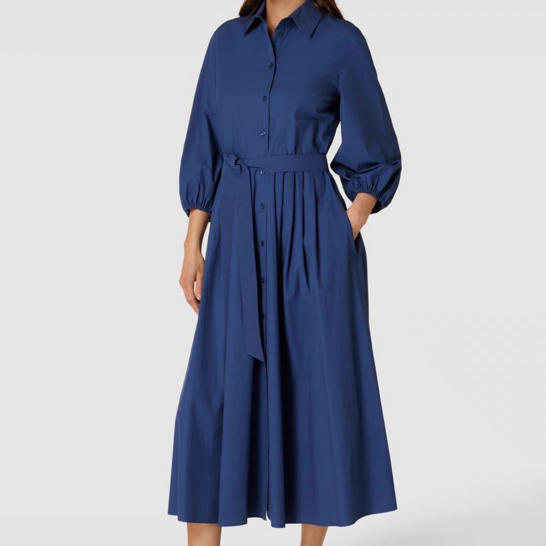 新品タグ付き 2023 マックスマーラ シャツワンピース ベルト マキシ丈 40