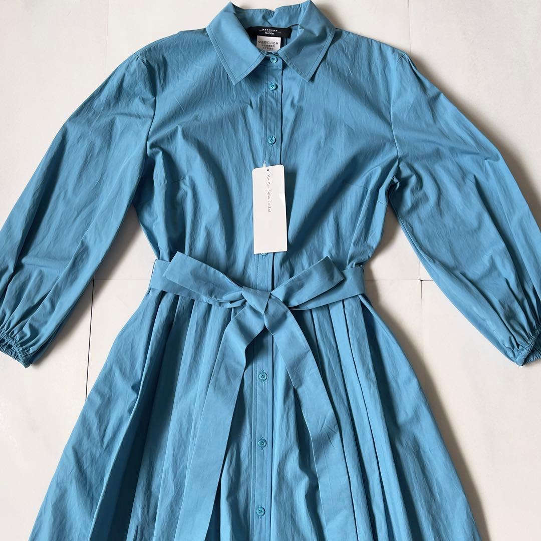 新品タグ付き 2023 マックスマーラ シャツワンピース ベルト マキシ丈 40