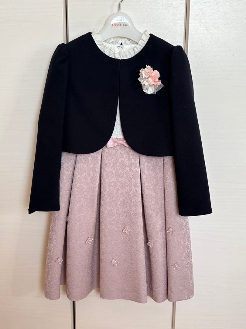 美品★ BEAMS 女の子　フォーマル　120 ネイビー・ピンク　卒園式　入学式