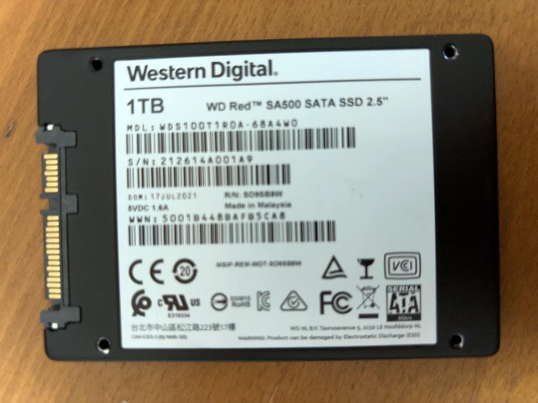 【中古】WD RED SA500 1TB SATA NASおすすめ 国内正規品