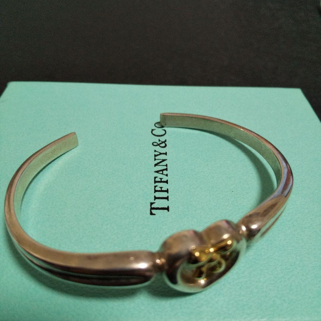 TIFFANYティファニー バングル ハート リボン SILVEA925 K18