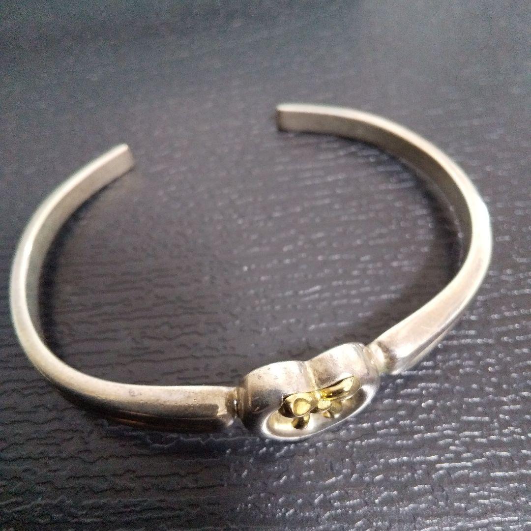 TIFFANYティファニー バングル ハート リボン SILVEA925 K18
