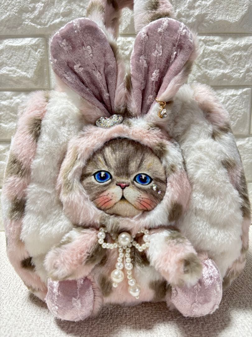 山*ば様 コヤンイサムチョン　ファーバッグ　ヒョウ柄ピンク　ルミちゃん