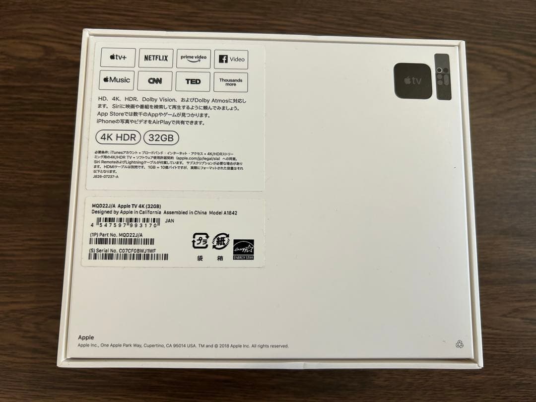 【Apple TV 4K】MQD22J/A