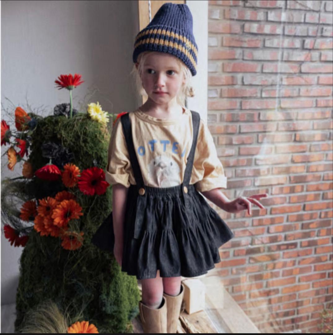 Wonny Ribbon Black denim skirt Sサイズ