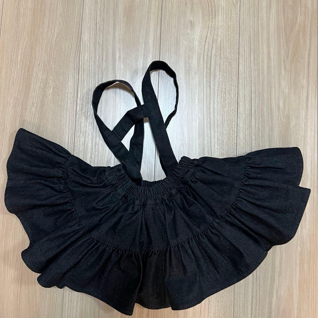 Wonny Ribbon Black denim skirt Sサイズ