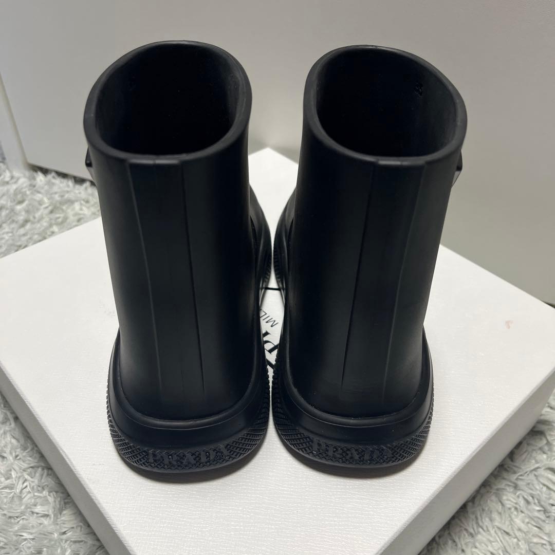 プラダ ブラック レインブーツ 35 ショートブーツ　PRADA