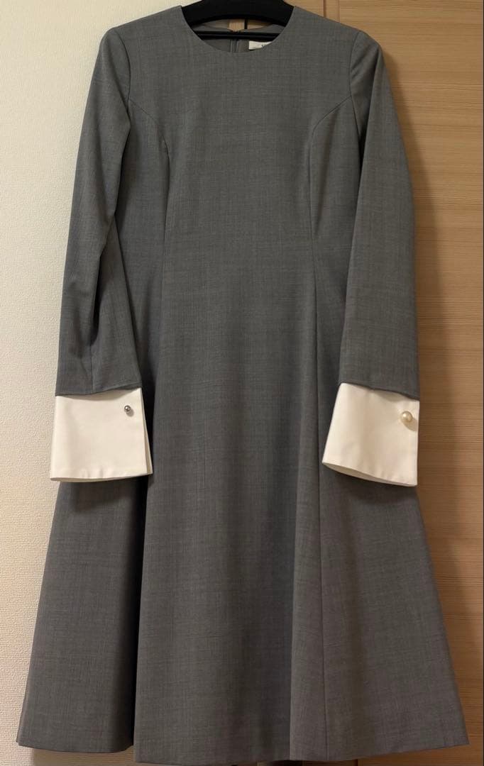 ADEAM ワンピース　グレー　パールカフスボタン　サイズ2