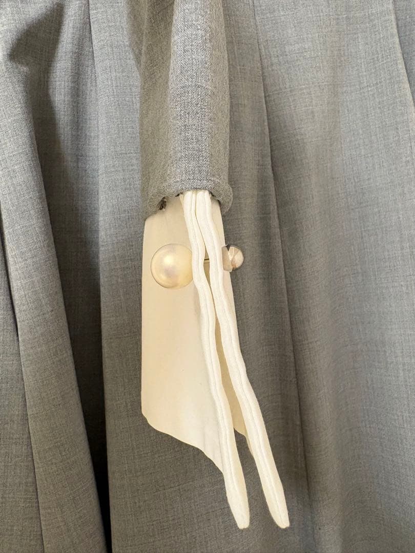 ADEAM ワンピース　グレー　パールカフスボタン　サイズ2