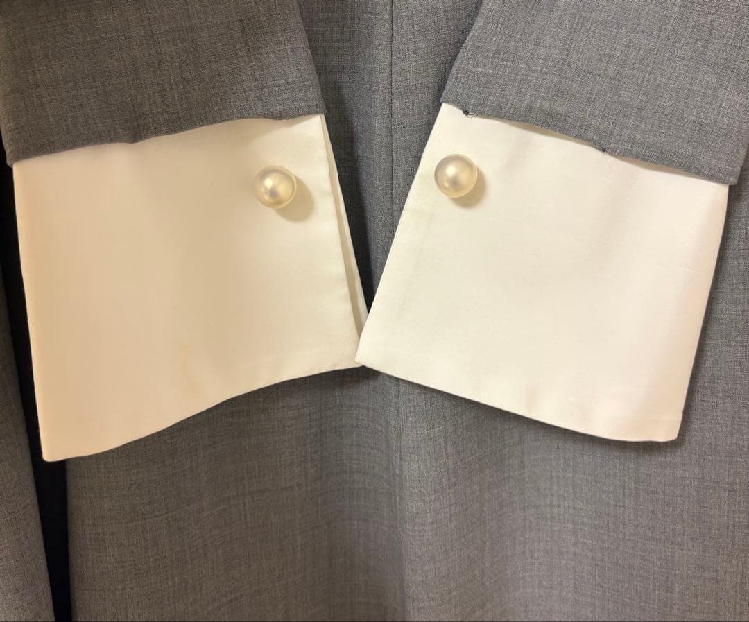 ADEAM ワンピース　グレー　パールカフスボタン　サイズ2