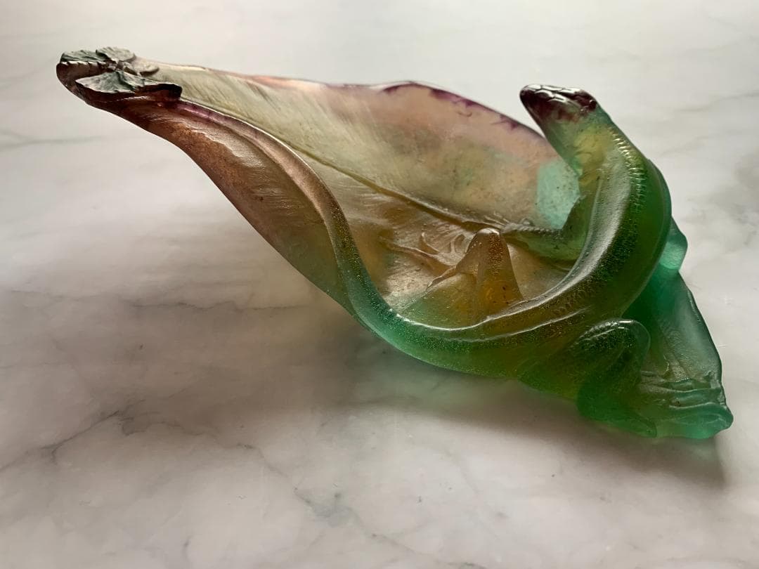 ✨SALE✨硝子製蜥蜴トレー(オブジェ)　アンティークドーム・ナンシー　フランス