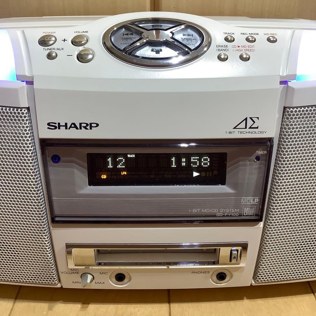シャープMDラジカセSD-FY100中古品 CDラジカセ カセットテープ
