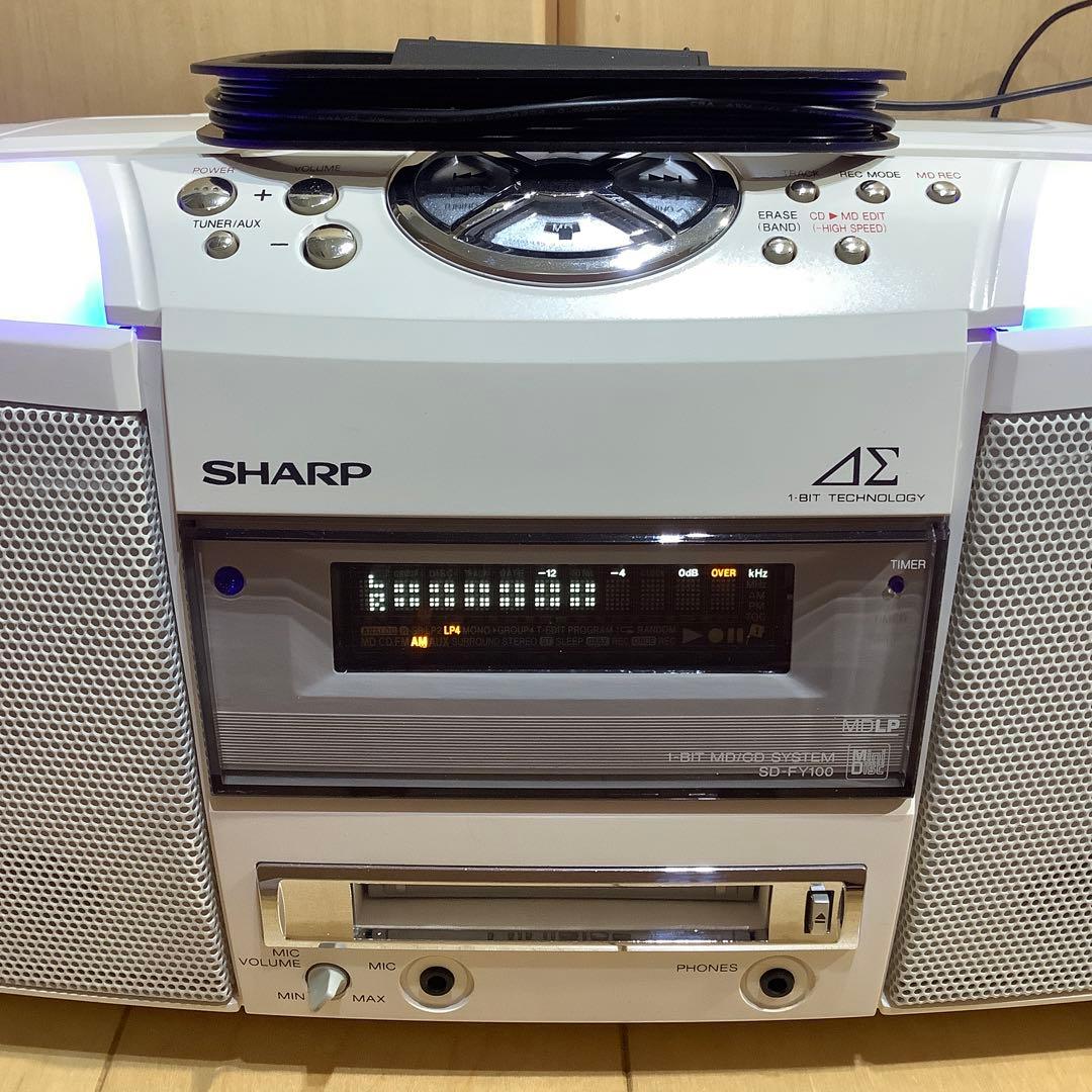 シャープMDラジカセSD-FY100中古品 CDラジカセ カセットテープ