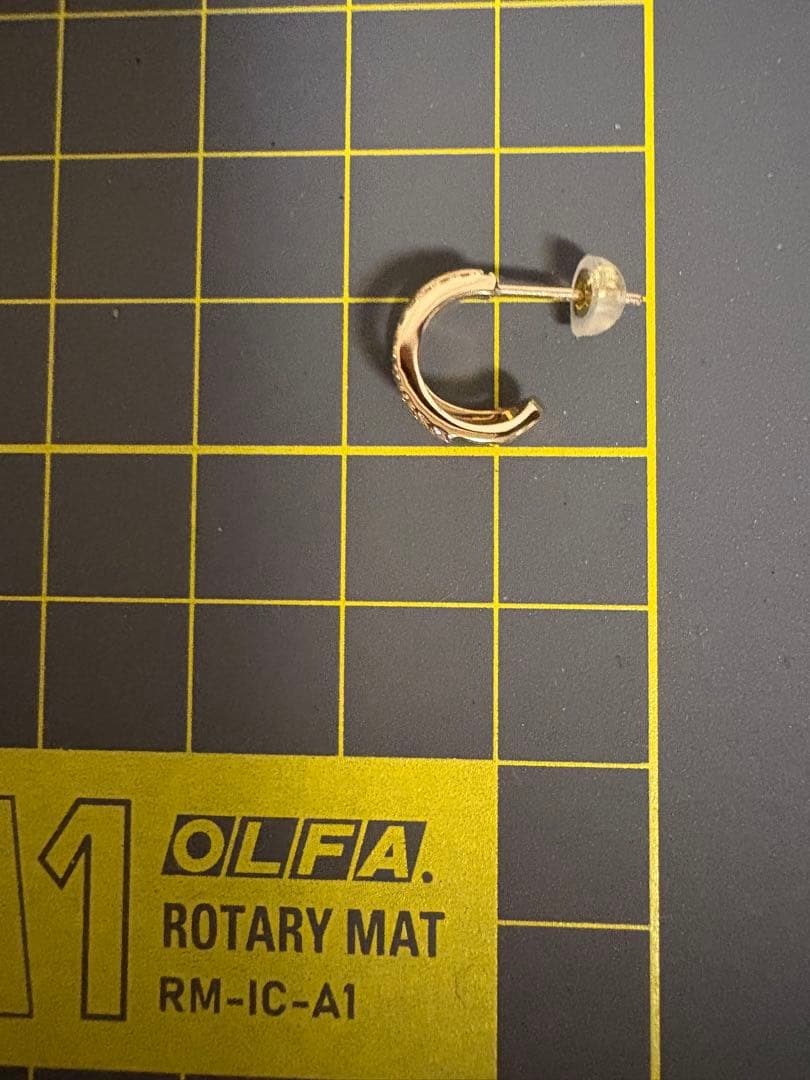 【セール】Oreficeオレフィーチェ K18 ダブルフープ ミラ ピアス片耳用