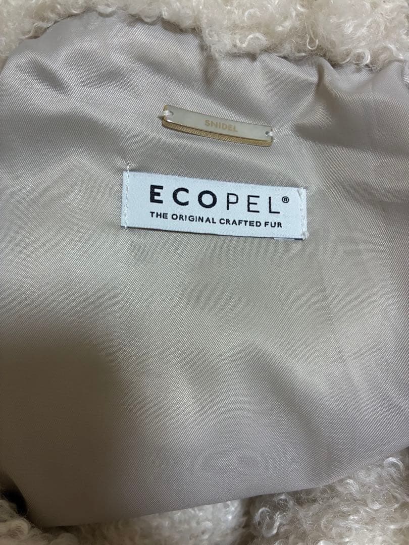 スナイデル　2wayカラープードルファーコート　アイボリー