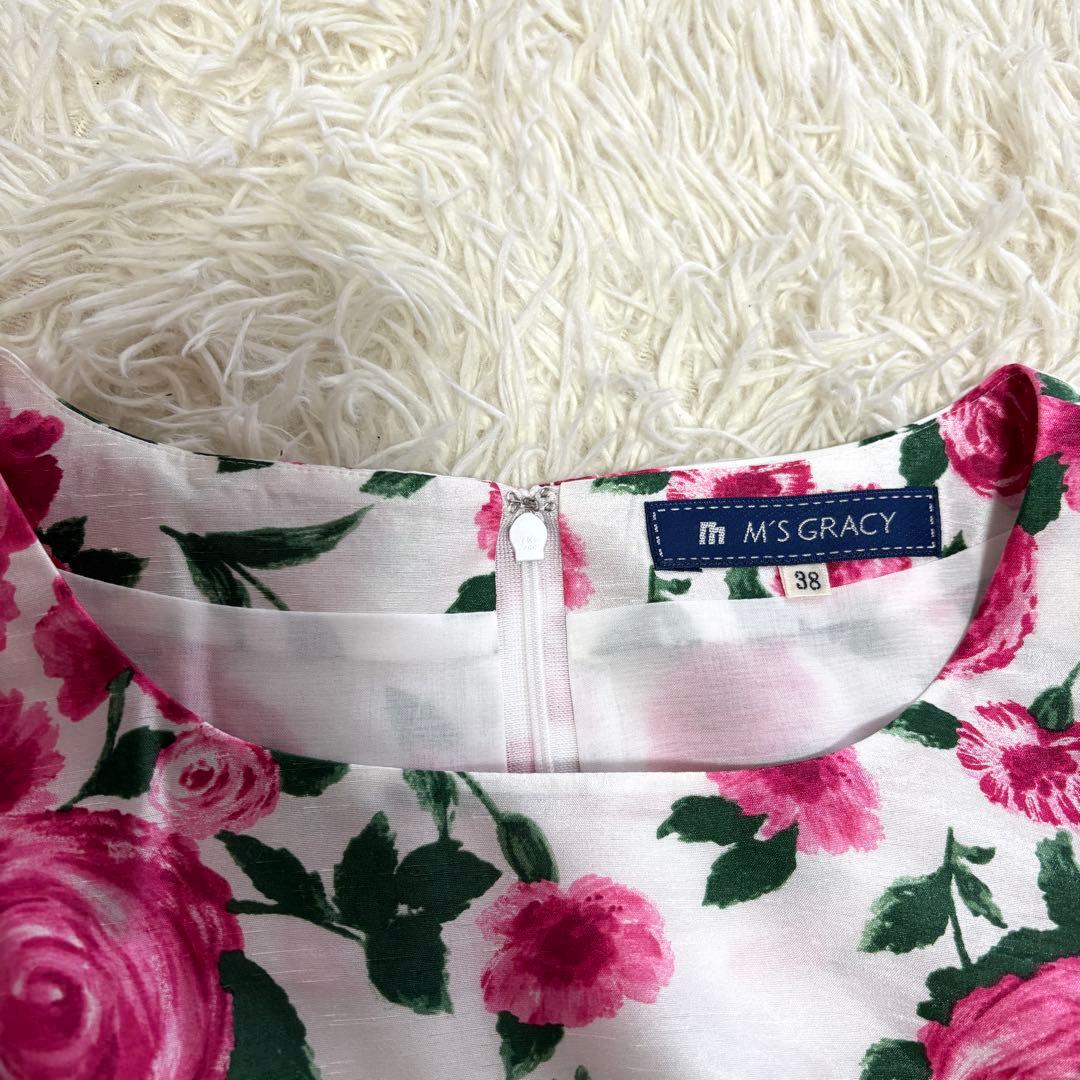 【未使用級】ウエストリボン　バルーンワンピース　エムズグレイシー　薔薇　38