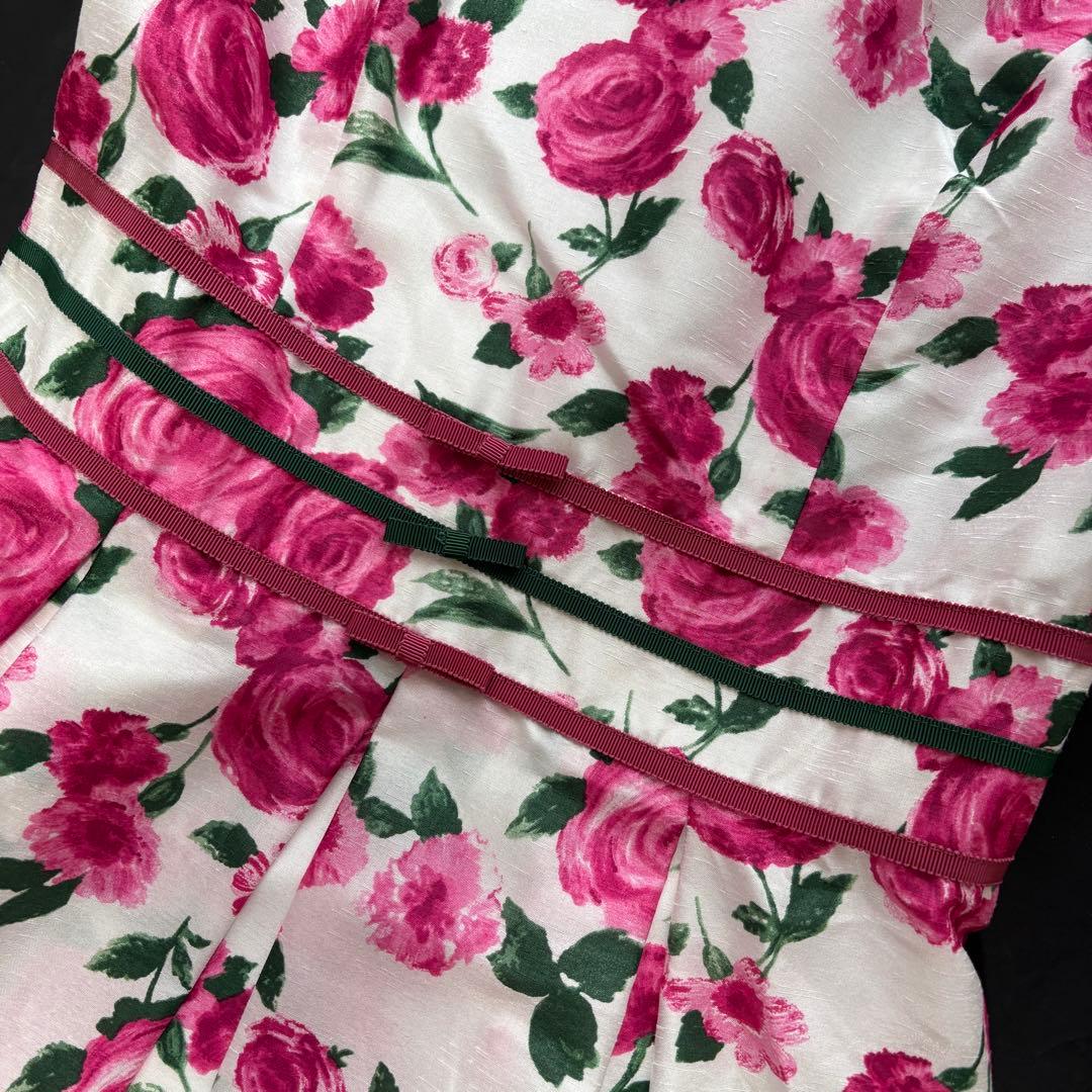 【未使用級】ウエストリボン　バルーンワンピース　エムズグレイシー　薔薇　38