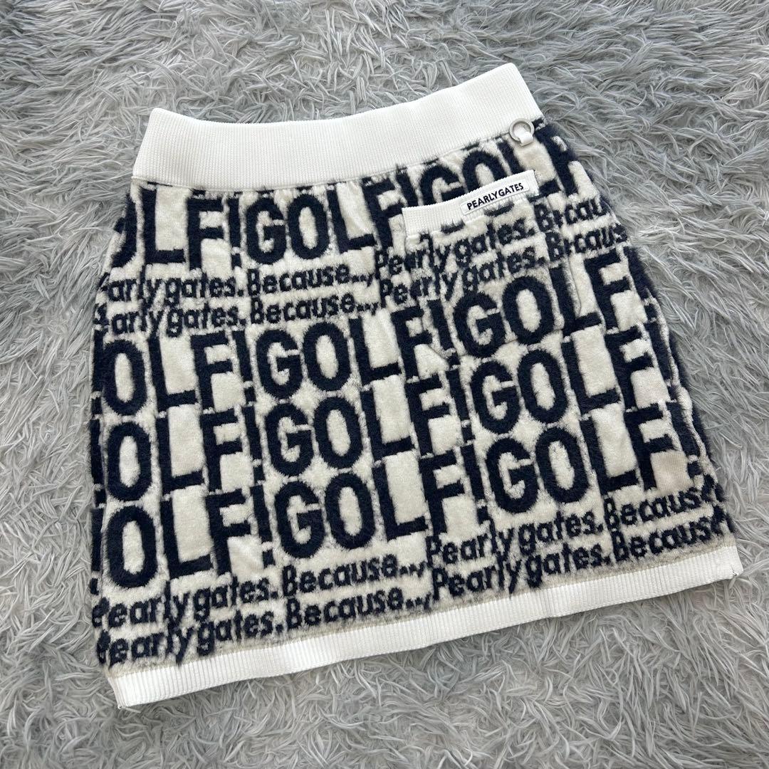 新品　パーリーゲイツ　パーカー　ニット　スカート　ウール　ウエストゴム　サイズ2