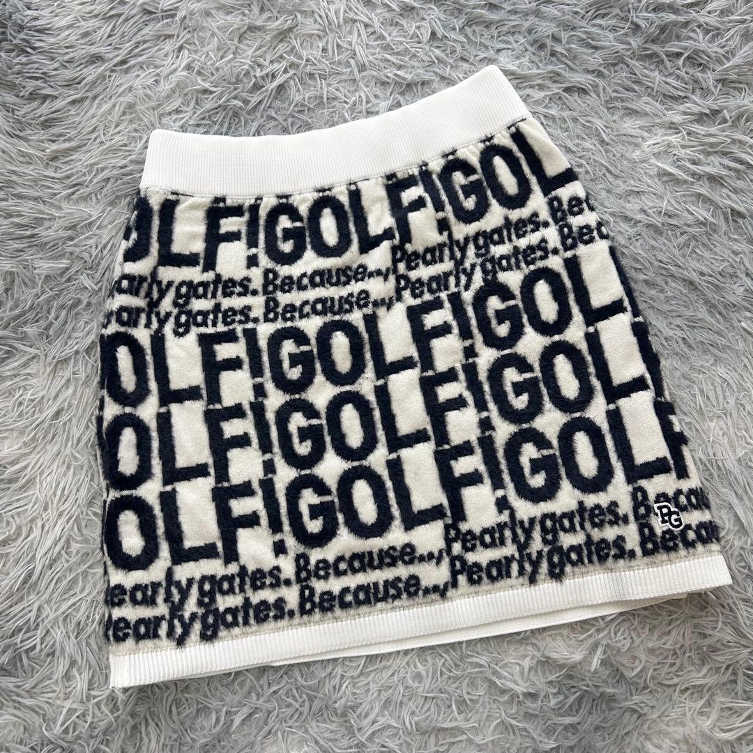 新品　パーリーゲイツ　パーカー　ニット　スカート　ウール　ウエストゴム　サイズ2