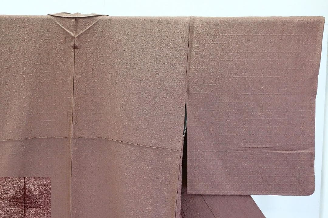 ★専用★美品 小紋 千地泰弘 作家物 ココアブラウン 格子身丈164.0cm正絹