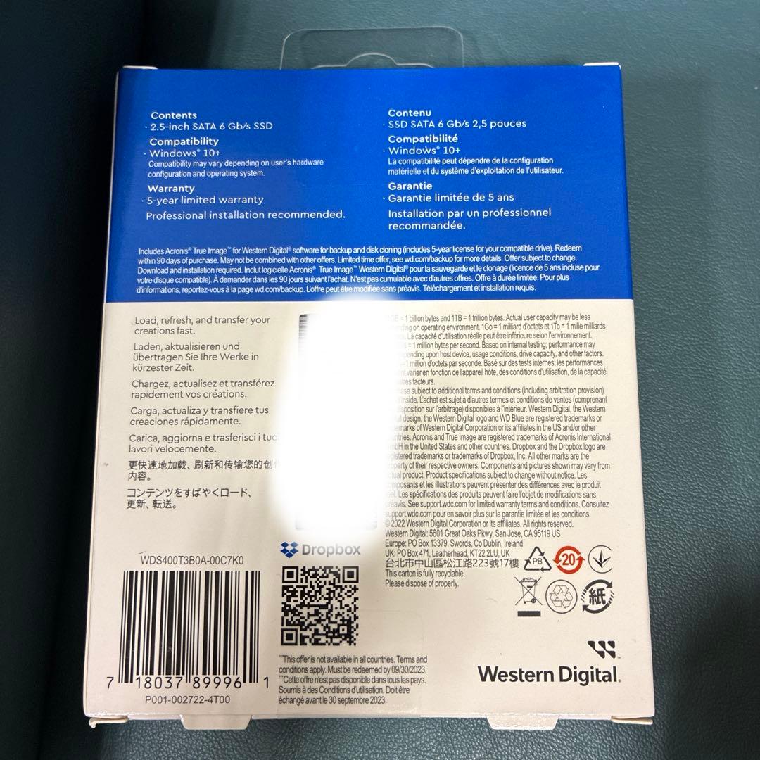 WD blue SA510 4TB SSD 新品、未開封