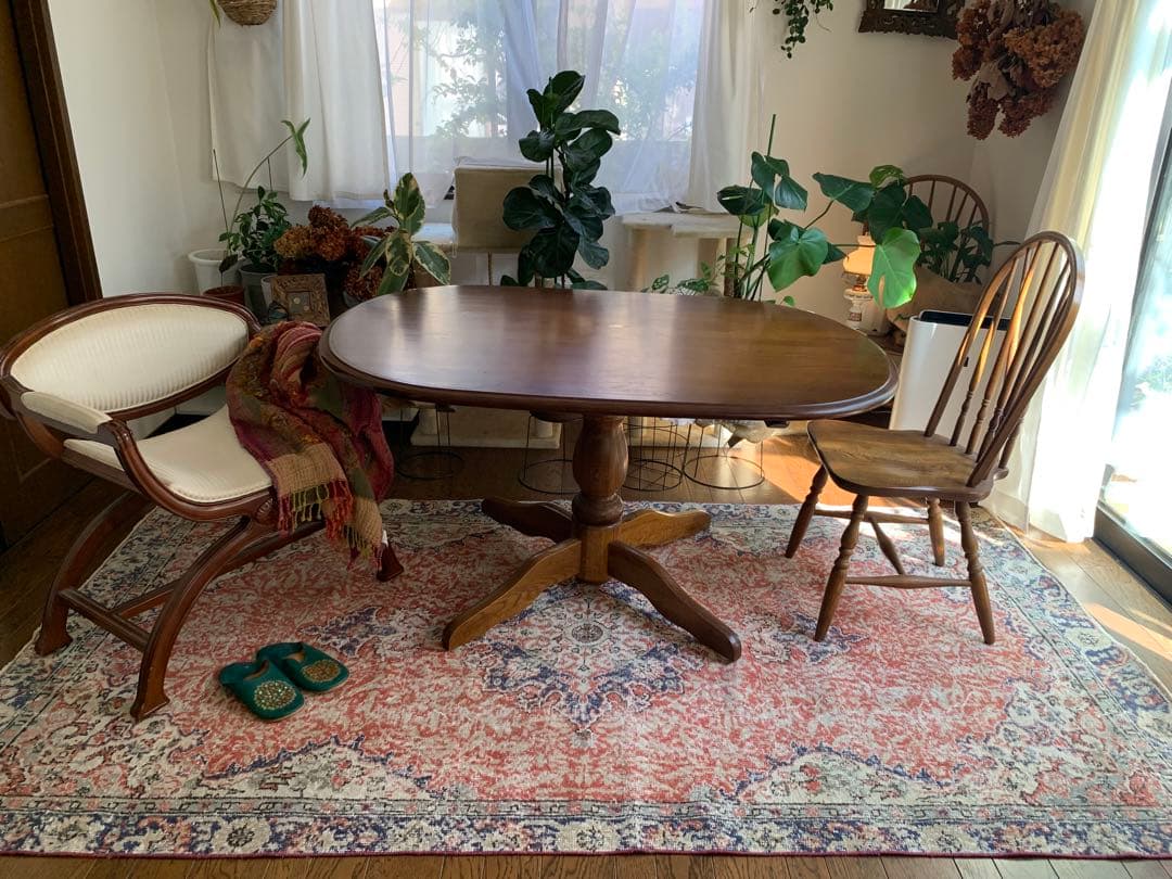 超大判　コーラルレッド　265×144 トルコヴィンテージラグ　メダリオン