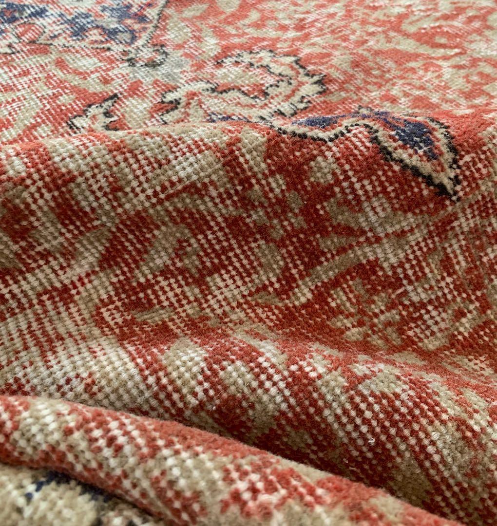 超大判　コーラルレッド　265×144 トルコヴィンテージラグ　メダリオン