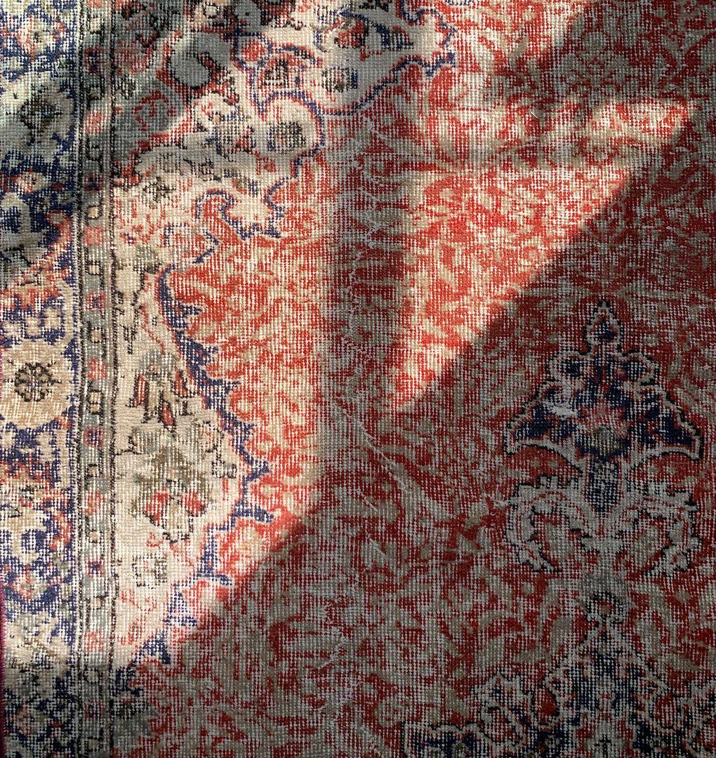 超大判　コーラルレッド　265×144 トルコヴィンテージラグ　メダリオン