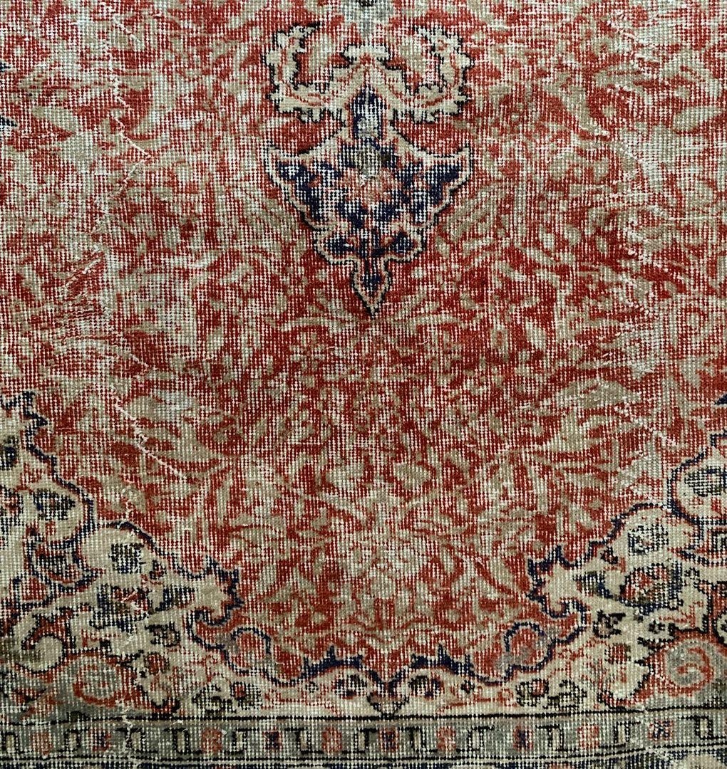 超大判　コーラルレッド　265×144 トルコヴィンテージラグ　メダリオン