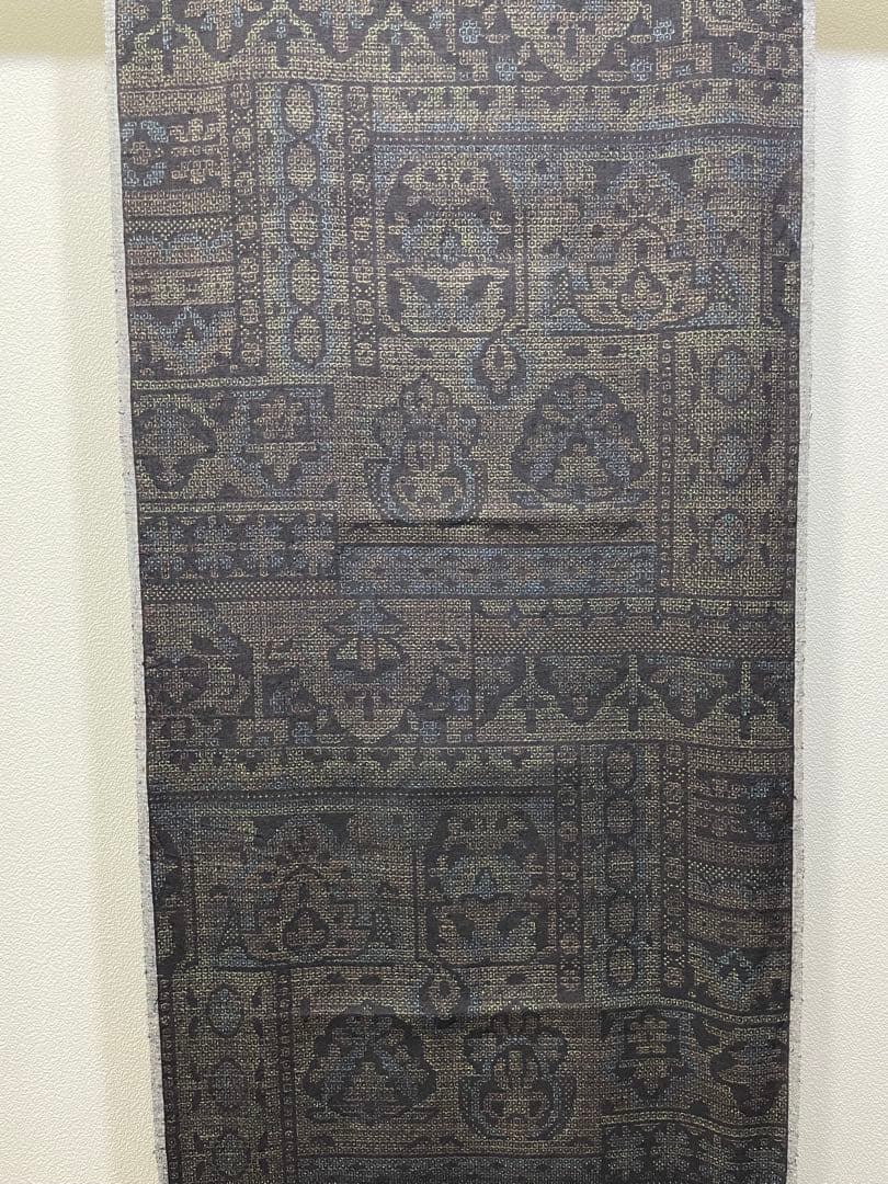 重要無形文化財　地機　結城紬　新品反物　結 マーク　証紙有り