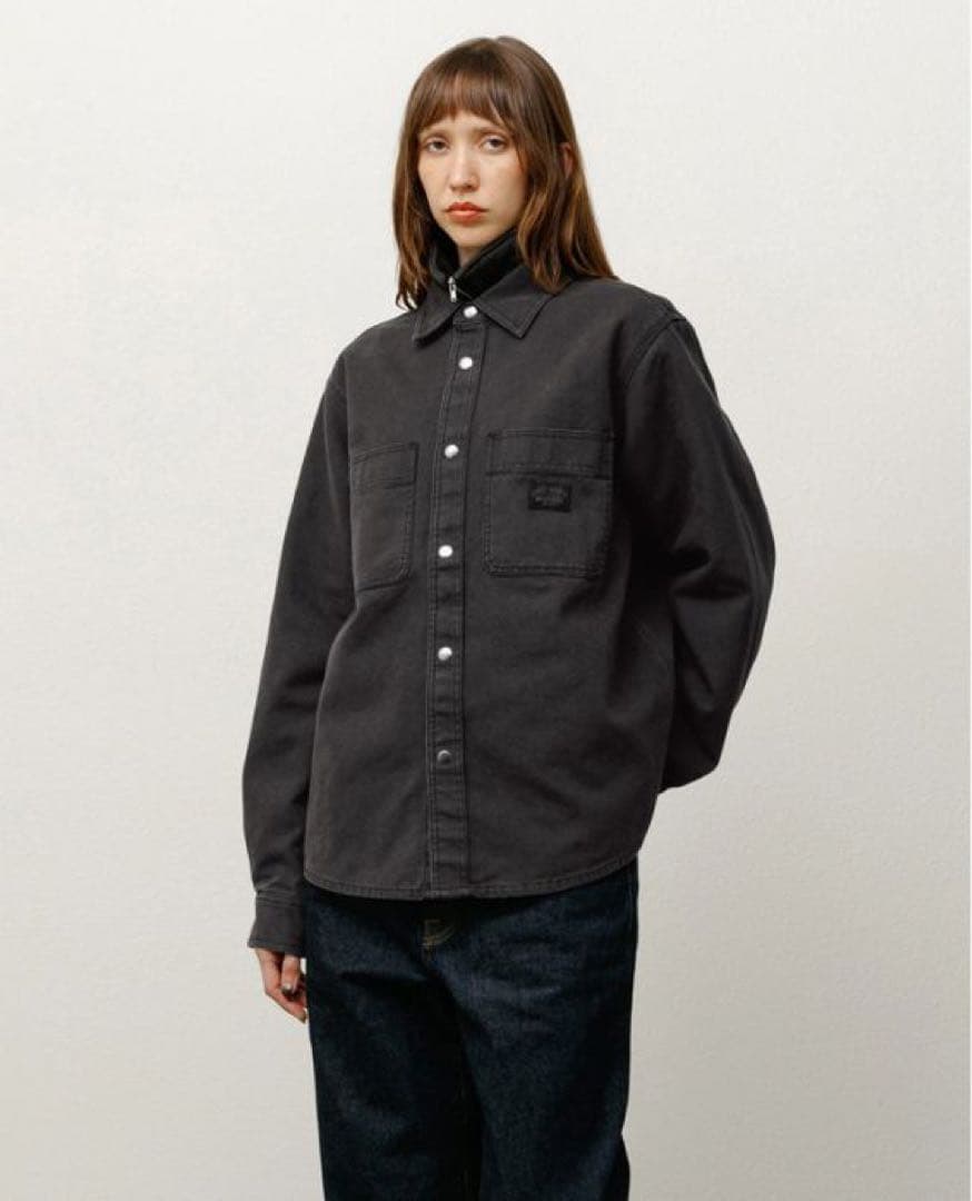 ジャケット・アウター stussy HEAVY WASHED CANVAS SHIRT