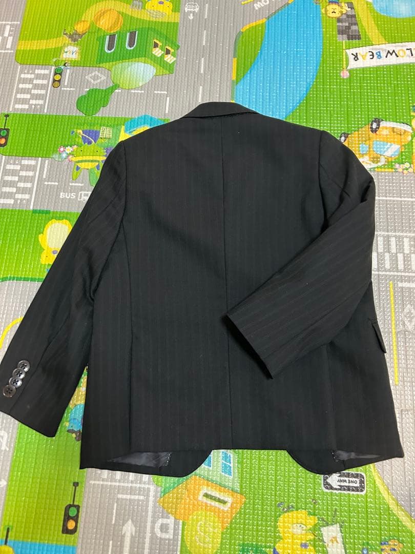 MIKI HOUSE 黒 ストライプ フォーマルスーツ、シャツ２枚