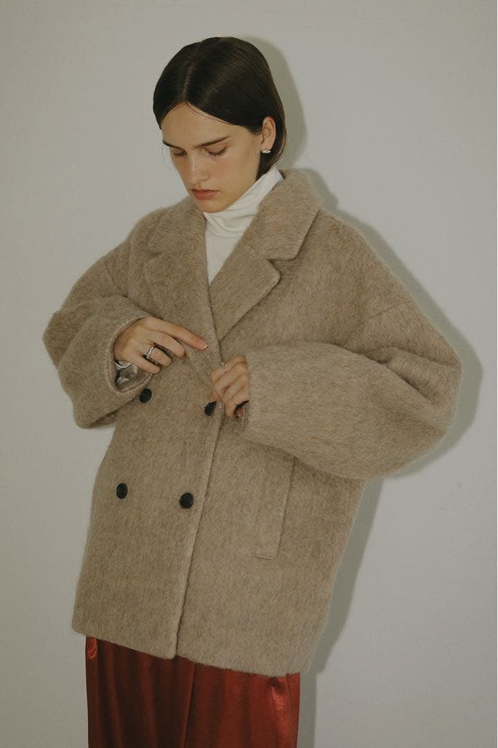 ジャケット・アウター MANOF shaggy cocoon coat