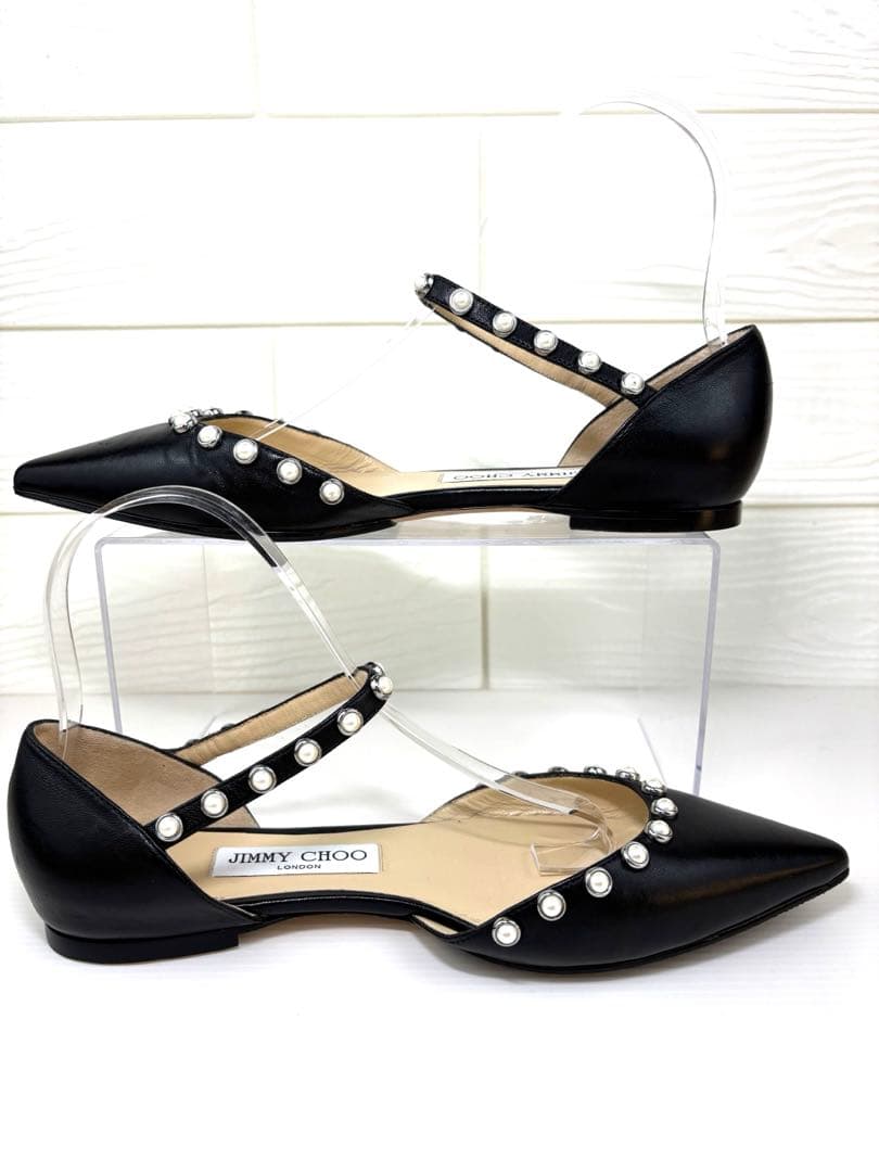 JIMMYCHOOクリスタル フラット Bing Flatミュールサイズ37.5