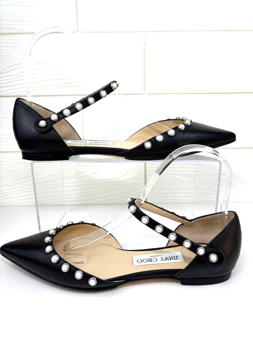 JIMMYCHOOクリスタル フラット Bing Flatミュールサイズ37.5