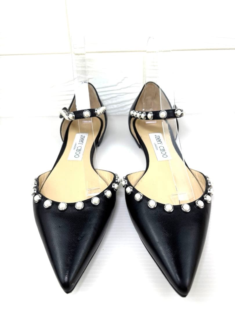 JIMMYCHOOクリスタル フラット Bing Flatミュールサイズ37.5