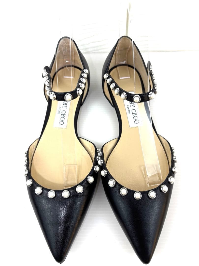 JIMMYCHOOクリスタル フラット Bing Flatミュールサイズ37.5