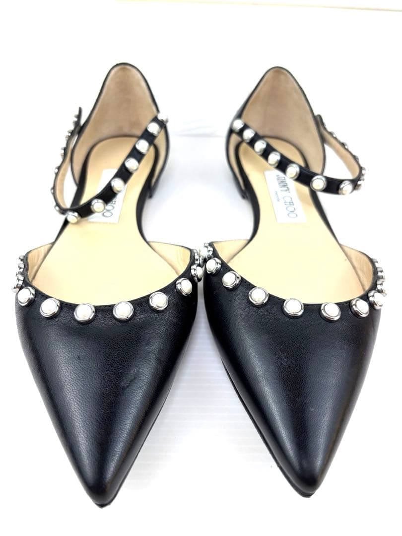 JIMMYCHOOクリスタル フラット Bing Flatミュールサイズ37.5