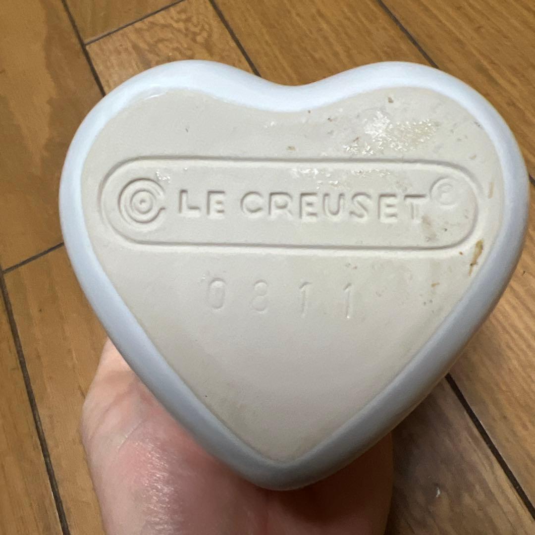 【新品未使用】LE CREUSET　ハート型 両手鍋 レッド　おまけ 説明書付き