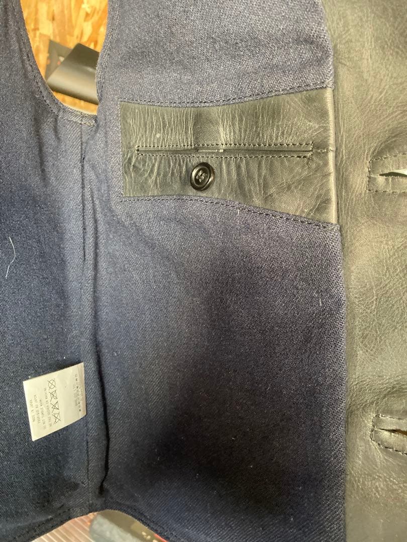 rats 黒 レザー ベスト M