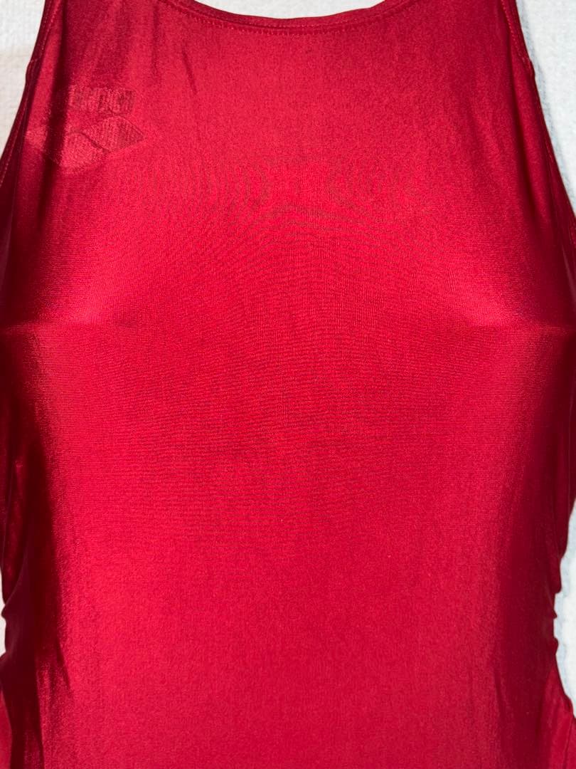 p*k様 希少 arena 競泳水着 M 超光沢 ハイカット 極薄 ワインレッド